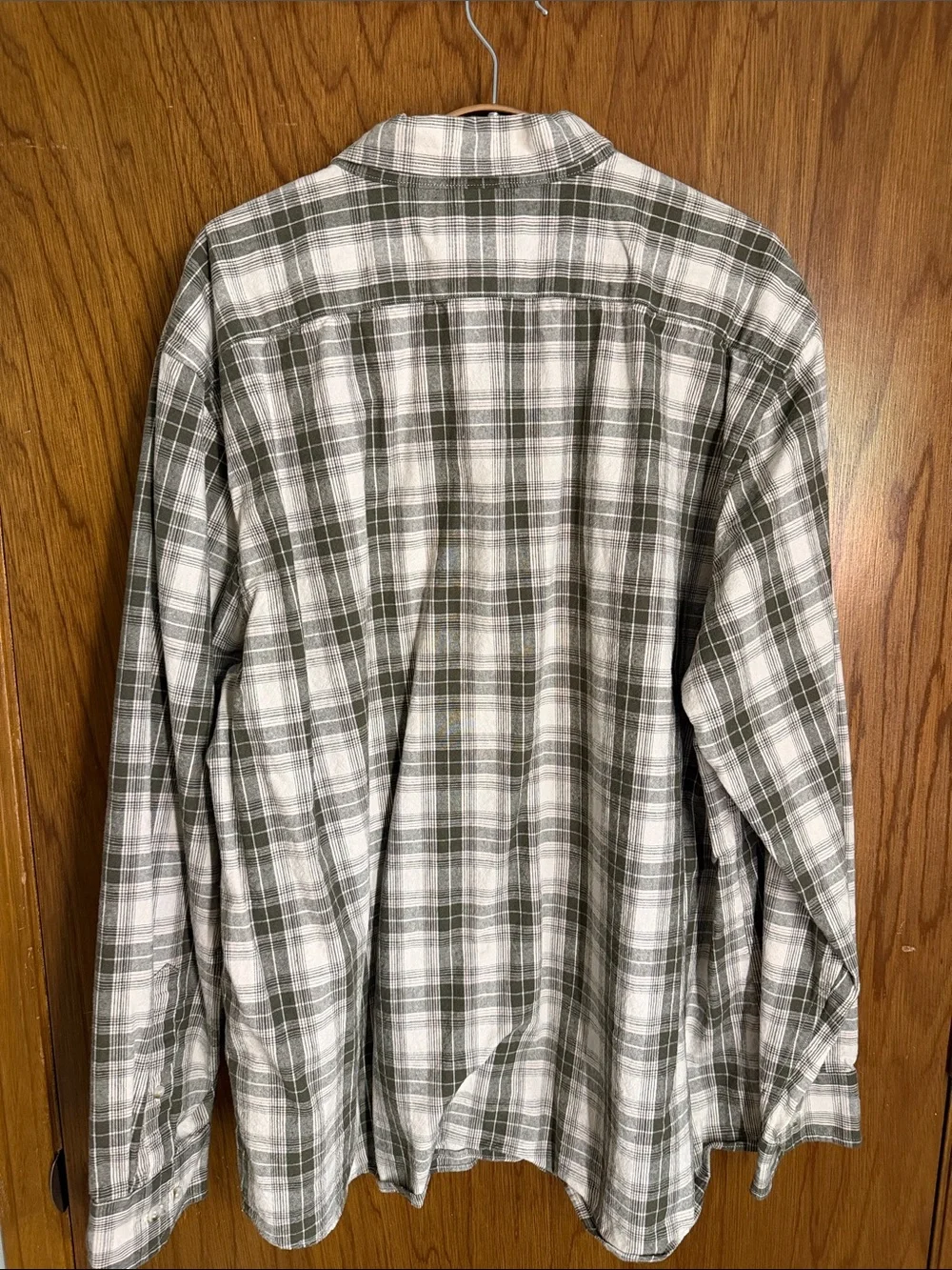 Banana Republic Men's Plaid Button-Down Shirt - Olive & White (Slim Fit)